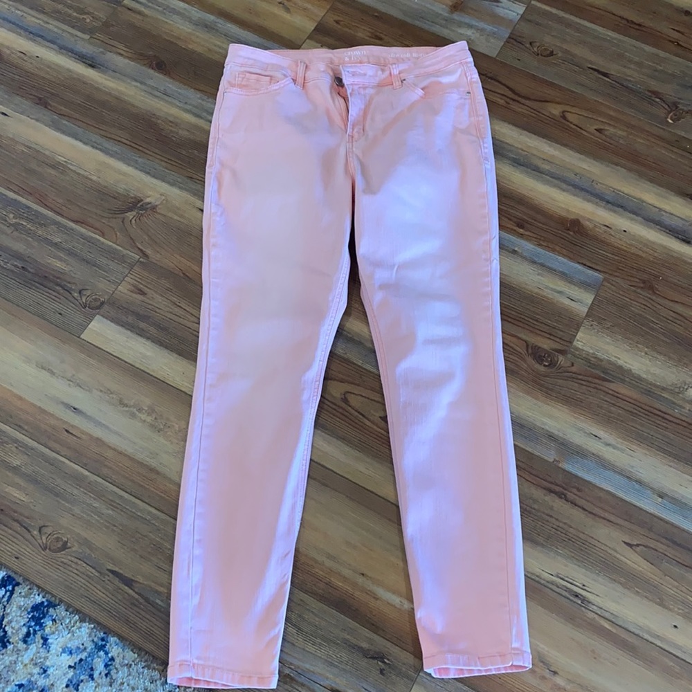 Pink Crown and Ivy jeans.  Size 10 R.  Hi-rise skinny